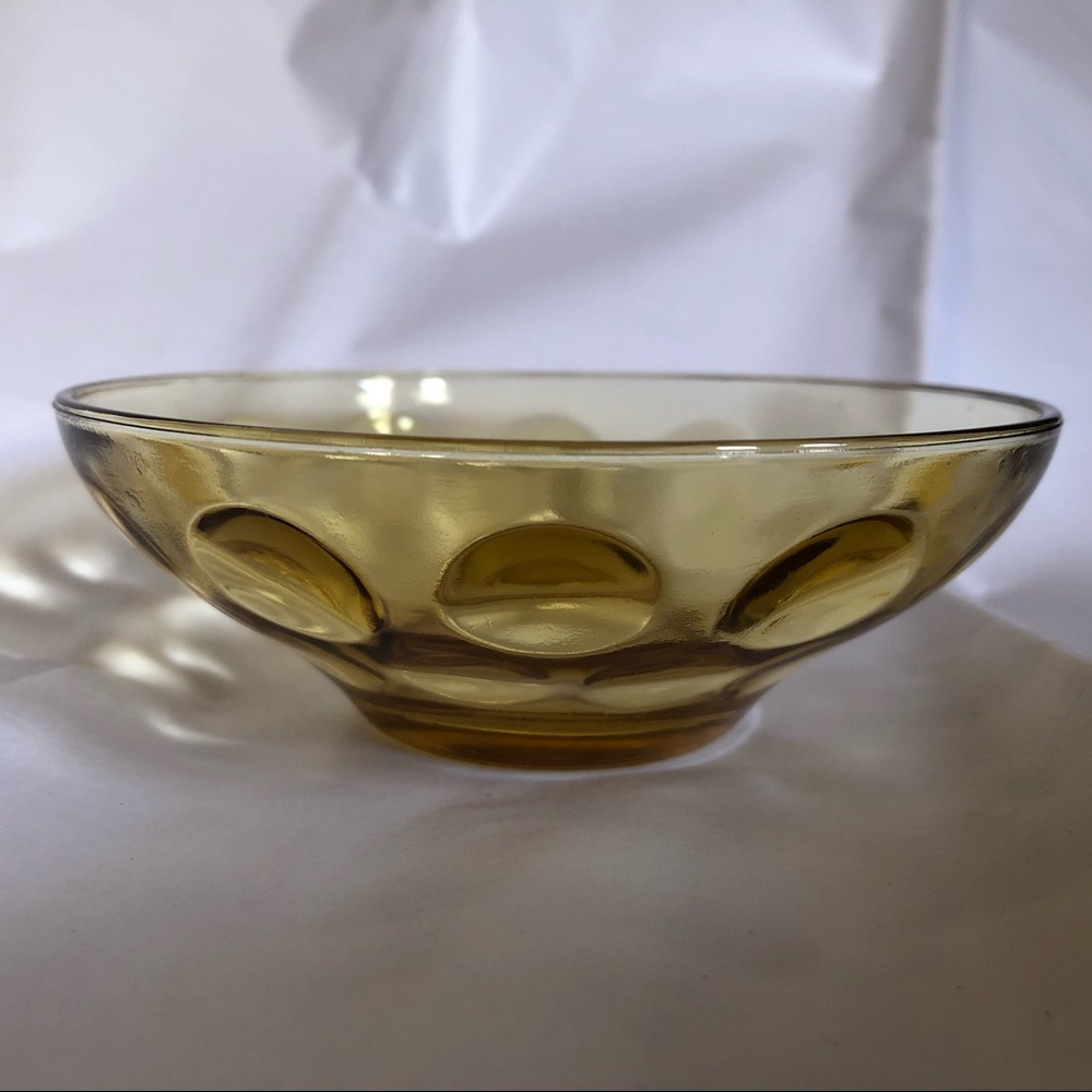 Vintage Hazel Atlas Amber Thumbprint Dish
